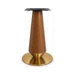 FSX-HW-028 Warm Walnut Hourglass Pedestal Table Base with Bronze Foot front view