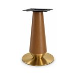 FSX-HW-028 Warm Walnut Hourglass Pedestal Table Base with Bronze Foot left- 45-degree-degree view