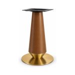 FSX-HW-028 Warm Walnut Hourglass Pedestal Table Base with Bronze Foot right- 45-degree-degree view
