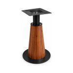 FSX-HW-029 Wood Cylinder Pedestal Table Base with Black Round Foot left- 45-degree-degree view