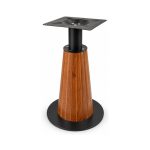 FSX-HW-029 Wood Cylinder Pedestal Table Base with Black Round Foot right- 45-degree-degree view