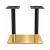 FSX-HW-030 Twin Black Post Table Base with Gold Rectangular Foot