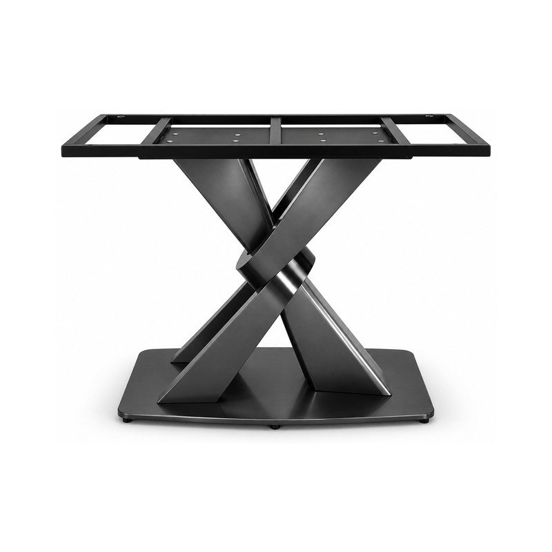 FSX-HW-031 Black Crossed X Pedestal Table Base with Rectangular Mount