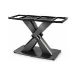 FSX-HW-031 Black Crossed X Pedestal Table Base with Rectangular Mount right- 45-degree-degree view
