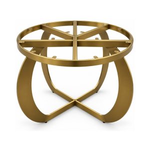 FSX-HW-032 Gold Interlocking Loop Designer Round Table Base front view