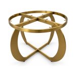 FSX-HW-032 Gold Interlocking Loop Designer Round Table Base left- 45-degree-degree view