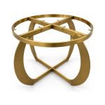 FSX-HW-032 Gold Interlocking Loop Designer Round Table Base right- 45-degree-degree view