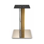 FSX-HW-033 Silver and Gold Fluted Geometric Pedestal Table Base front view