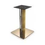 FSX-HW-033 Silver and Gold Fluted Geometric Pedestal Table Base left- 45-degree-degree view