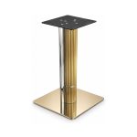 FSX-HW-033 Silver and Gold Fluted Geometric Pedestal Table Base right- 45-degree-degree view