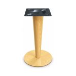 FSX-HW-034 Gold Woodgrain Tapered Column Table Base with Round Foot front view