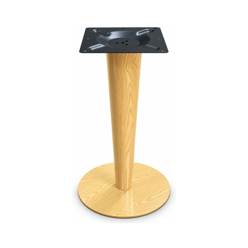 FSX-HW-034 Gold Woodgrain Tapered Column Table Base with Round Foot