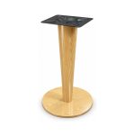FSX-HW-034 Gold Woodgrain Tapered Column Table Base with Round Foot left- 45-degree-degree view