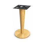 FSX-HW-034 Gold Woodgrain Tapered Column Table Base with Round Foot right- 45-degree-degree view