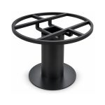 FSX-HW-036 Black Drum Pedestal Table Base with Circular Ring Mount right- 45-degree-degree view