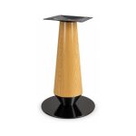 FSX-HW-040 Golden Wood Hourglass Table Base with Black Round Foot right- 45-degree-degree view