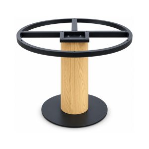 FSX-HW-041 Light Oak Column Table Base with Circular Ring Mount front view