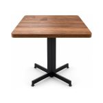 FSX-TB-002 Square Wood Top Commercial Cafe Table with Black Star Base front view