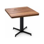 FSX-TB-002 Square Wood Top Commercial Cafe Table with Black Star Base left- 45-degree-degree view