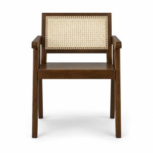 HX-DC-019 A91#扶手编藤椅 Commercial Dining Chair front view
