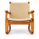 HX-DC-020 Ash Wood and Woven Rope Lounge Chair view 1