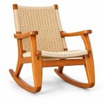 HX-DC-020 Ash Wood and Woven Rope Lounge Chair view 2