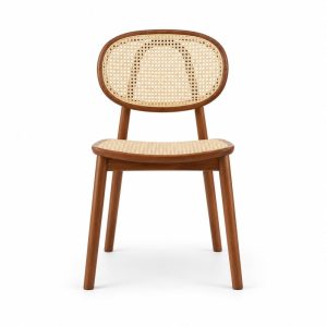 HX-DC-026 白蜡木编藤椭圆椅 Commercial Dining Chair front view