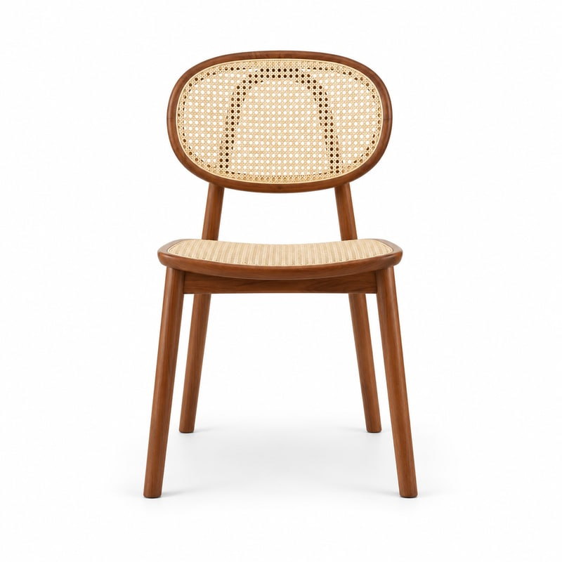 HX-DC-026 Oval Ash Wood and Rattan Chair