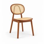 HX-DC-026 Oval Ash Wood and Rattan Chair view 3