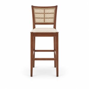 HX-DC-028 A03-T编藤吧椅 Commercial Dining Chair front view