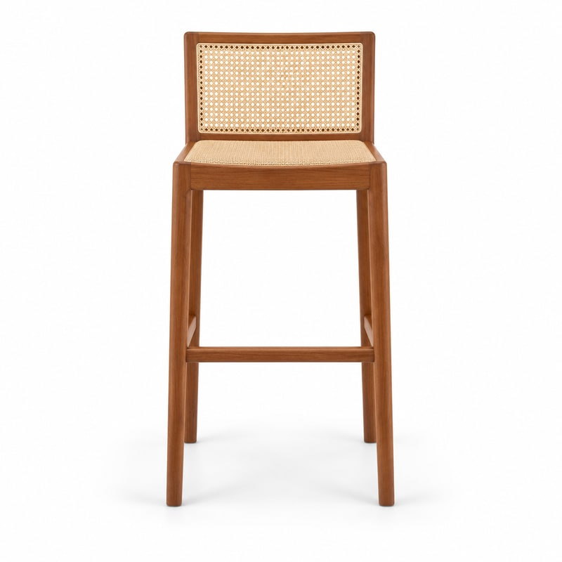 HX-DC-044 Ash Wood and Rattan Bar Chair