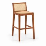 HX-DC-044 Ash Wood and Rattan Bar Chair view 2