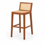 HX-DC-044 Ash Wood and Rattan Bar Chair view 3