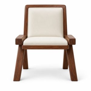 HX-DC-047 扪皮中古椅 Commercial Dining Chair front view