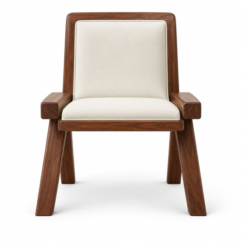 HX-DC-047 Leather Upholstered Mid Century Chair