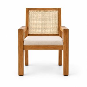 HX-DC-049 白蜡中古F椅 Commercial Dining Chair front view