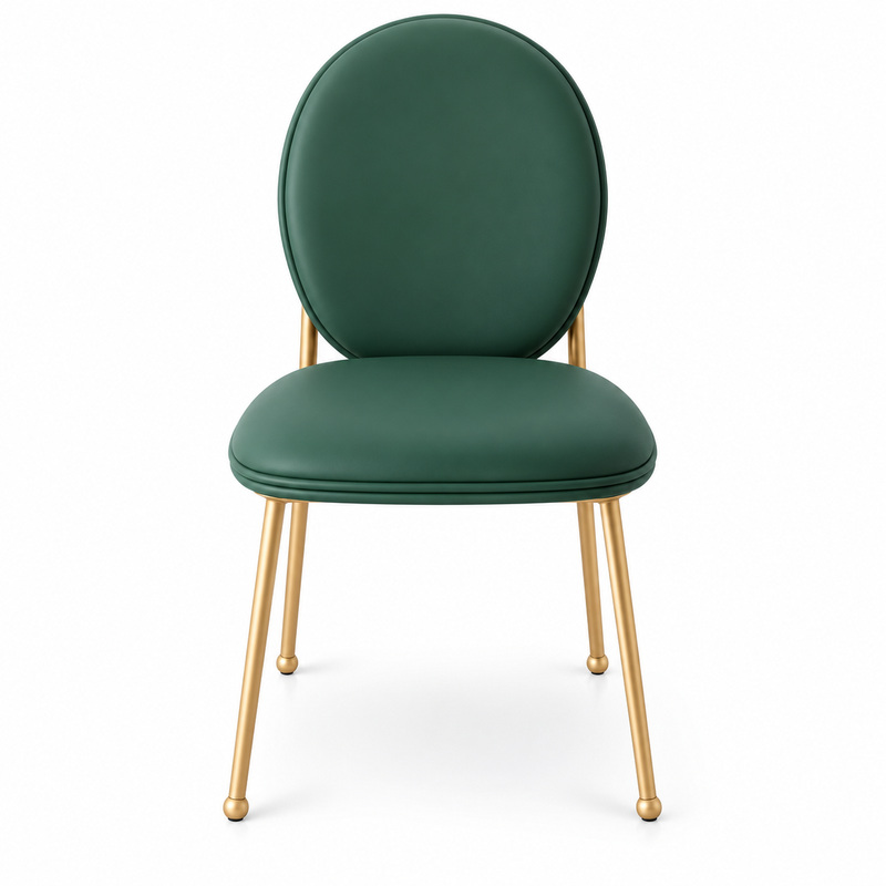 JYX-001 Green Oval-Back Upholstered Dining Chair