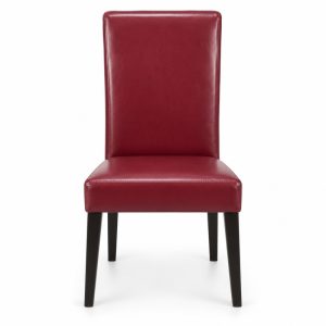JYX-002 Burgundy High-Back Upholstered Dining Chair front view
