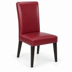 JYX-002 Burgundy High-Back Upholstered Dining Chair left 45-degree view