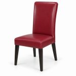 JYX-002 Burgundy High-Back Upholstered Dining Chair right 45-degree view