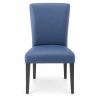 JYX-003 Blue High-Back Upholstered Dining Chair