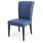 JYX-003 Blue High-Back Upholstered Dining Chair right 45-degree view