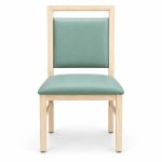 JYX-005 Mint Upholstered Open-Frame Dining Chair front view
