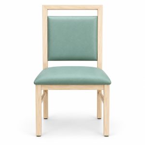 JYX-005 Mint Upholstered Open-Frame Dining Chair front view