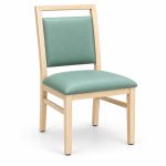 JYX-005 Mint Upholstered Open-Frame Dining Chair left 45-degree view