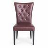 JYX-007 Burgundy Diamond-Tufted Dining Chair