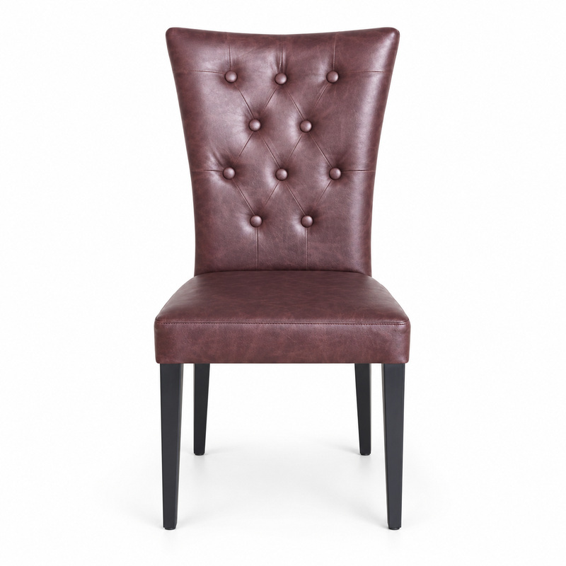 JYX-007 Burgundy Diamond-Tufted Dining Chair