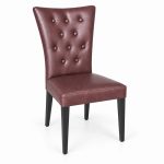 JYX-007 Burgundy Diamond-Tufted Dining Chair right 45-degree view