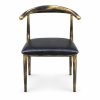 JYX-008 Black Curved-Metal Upholstered Dining Chair