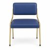 JYX-009 Blue Upholstered Gold-Frame Dining Chair